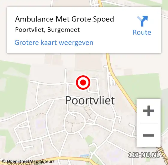 Locatie op kaart van de 112 melding: Ambulance Met Grote Spoed Naar Poortvliet, Burgemeet op 19 februari 2018 10:02