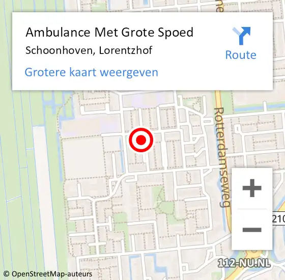 Locatie op kaart van de 112 melding: Ambulance Met Grote Spoed Naar Schoonhoven, Lorentzhof op 19 februari 2018 10:44