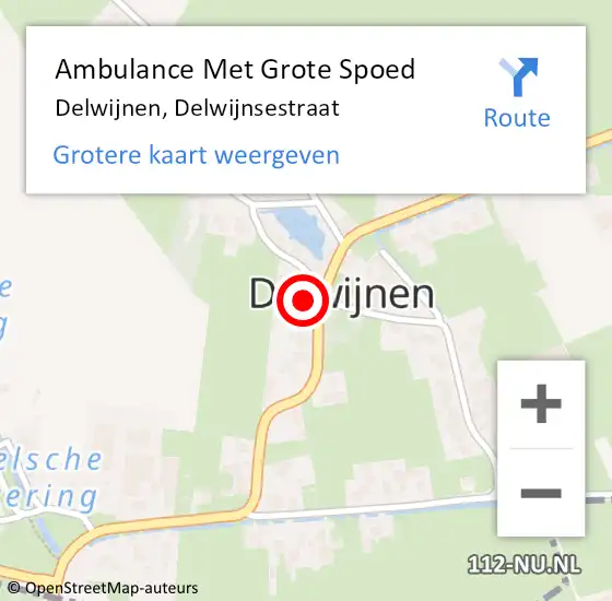 Locatie op kaart van de 112 melding: Ambulance Met Grote Spoed Naar Delwijnen, Delwijnsestraat op 19 februari 2018 10:45