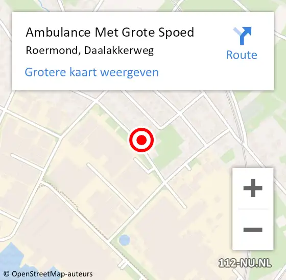 Locatie op kaart van de 112 melding: Ambulance Met Grote Spoed Naar Roermond, Daalakkerweg op 19 februari 2018 10:59