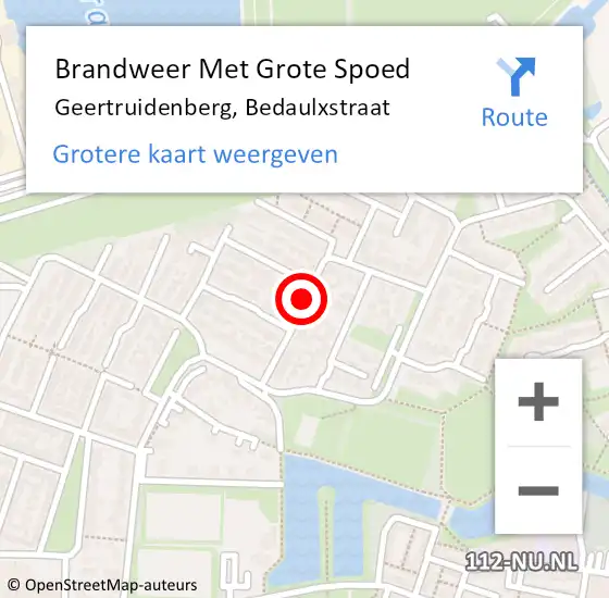 Locatie op kaart van de 112 melding: Brandweer Met Grote Spoed Naar Geertruidenberg, Bedaulxstraat op 19 februari 2018 11:57