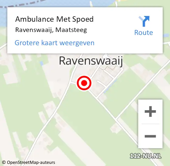 Locatie op kaart van de 112 melding: Ambulance Met Spoed Naar Ravenswaaij, Maatsteeg op 19 februari 2018 12:37