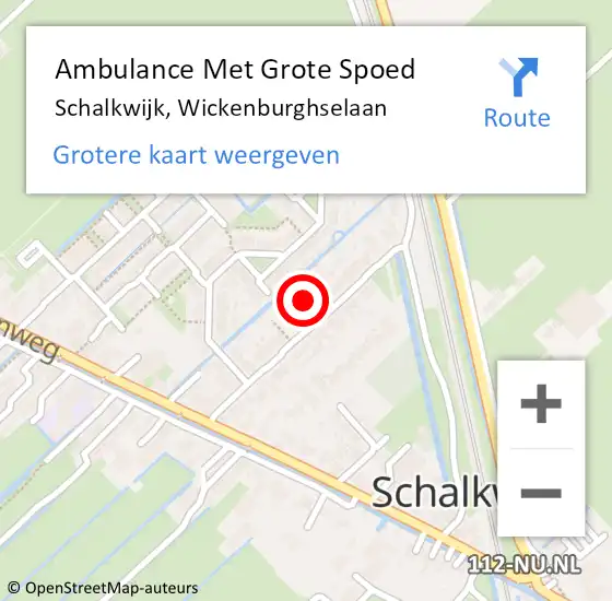 Locatie op kaart van de 112 melding: Ambulance Met Grote Spoed Naar Schalkwijk, Wickenburghselaan op 19 februari 2018 12:52