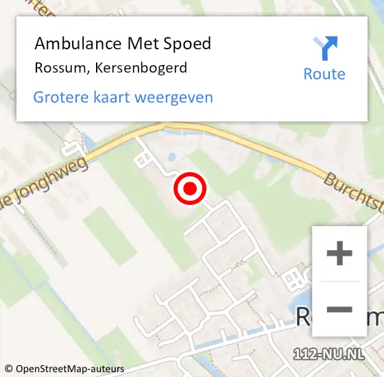 Locatie op kaart van de 112 melding: Ambulance Met Spoed Naar Rossum, Kersenbogerd op 19 februari 2018 14:34