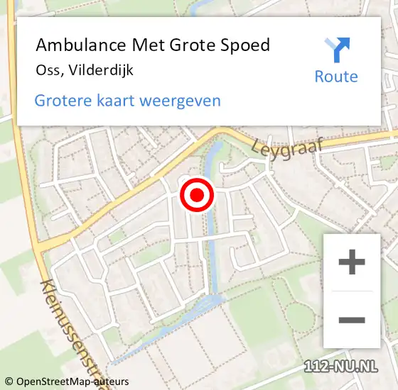 Locatie op kaart van de 112 melding: Ambulance Met Grote Spoed Naar Oss, Vilderdijk op 19 februari 2018 16:01