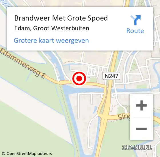 Locatie op kaart van de 112 melding: Brandweer Met Grote Spoed Naar Edam, Groot Westerbuiten op 19 februari 2018 16:08