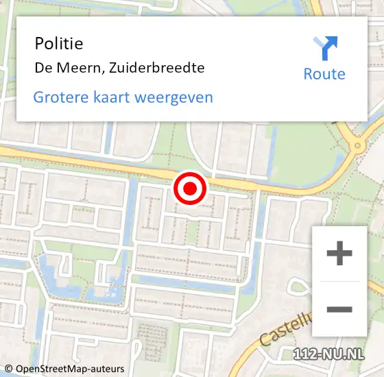 Locatie op kaart van de 112 melding: Politie De Meern, Zuiderbreedte op 19 februari 2018 17:04