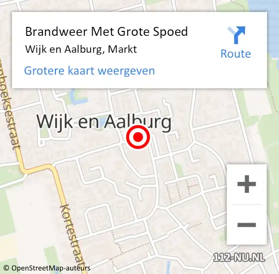 Locatie op kaart van de 112 melding: Brandweer Met Grote Spoed Naar Wijk en Aalburg, Markt op 19 februari 2018 17:16