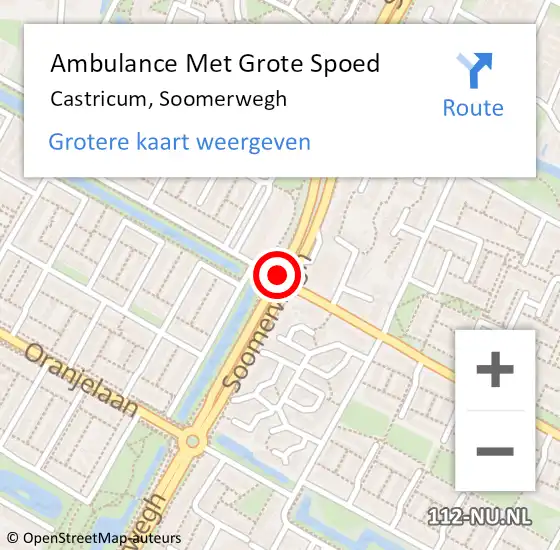 Locatie op kaart van de 112 melding: Ambulance Met Grote Spoed Naar Castricum, Soomerwegh op 19 februari 2018 17:26