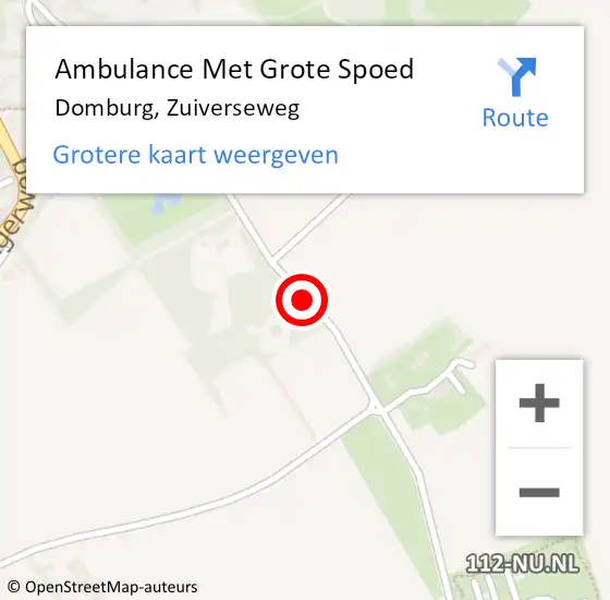 Locatie op kaart van de 112 melding: Ambulance Met Grote Spoed Naar Domburg, Zuiverseweg op 16 februari 2014 20:03