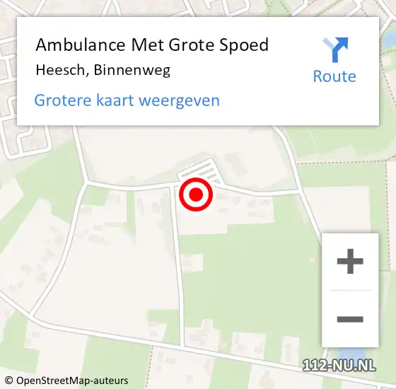 Locatie op kaart van de 112 melding: Ambulance Met Grote Spoed Naar Heesch, Binnenweg op 19 februari 2018 18:53