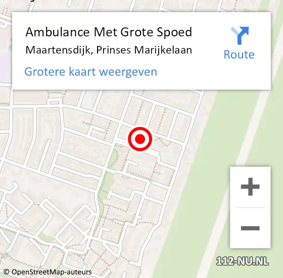 Locatie op kaart van de 112 melding: Ambulance Met Grote Spoed Naar Maartensdijk, Prinses Marijkelaan op 19 februari 2018 19:50