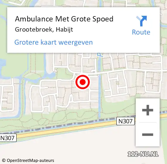 Locatie op kaart van de 112 melding: Ambulance Met Grote Spoed Naar Grootebroek, Habijt op 19 februari 2018 20:42