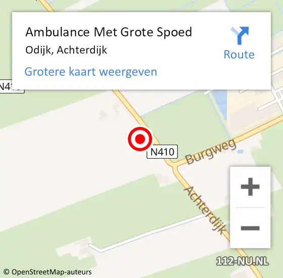 Locatie op kaart van de 112 melding: Ambulance Met Grote Spoed Naar Odijk, Achterdijk op 19 februari 2018 20:55