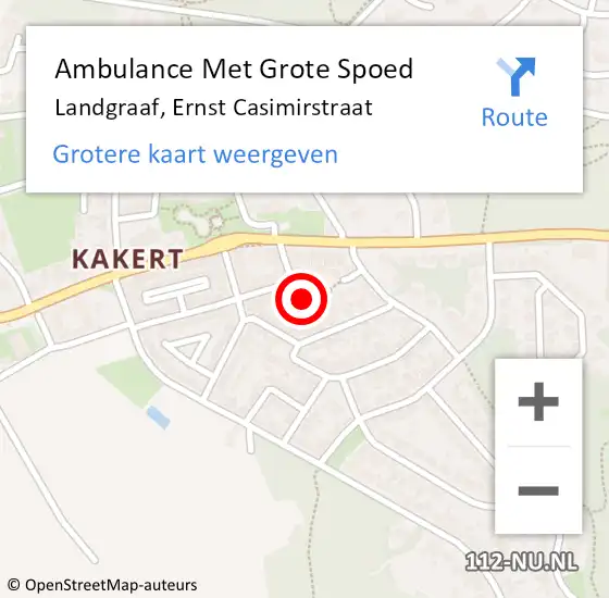 Locatie op kaart van de 112 melding: Ambulance Met Grote Spoed Naar Landgraaf, Ernst Casimirstraat op 16 februari 2014 20:30