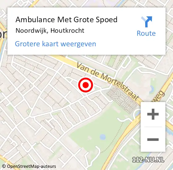 Locatie op kaart van de 112 melding: Ambulance Met Grote Spoed Naar Noordwijk, Houtkrocht op 20 februari 2018 01:12