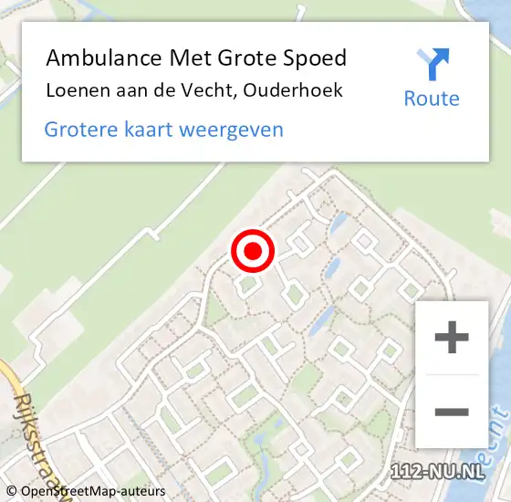 Locatie op kaart van de 112 melding: Ambulance Met Grote Spoed Naar Loenen aan de Vecht, Ouderhoek op 20 februari 2018 03:20