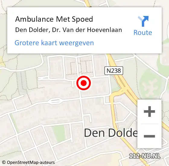 Locatie op kaart van de 112 melding: Ambulance Met Spoed Naar Den Dolder, Dr. Van der Hoevenlaan op 16 februari 2014 20:44