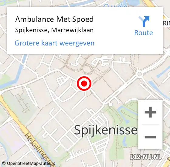 Locatie op kaart van de 112 melding: Ambulance Met Spoed Naar Spijkenisse, Marrewijklaan op 20 februari 2018 07:10
