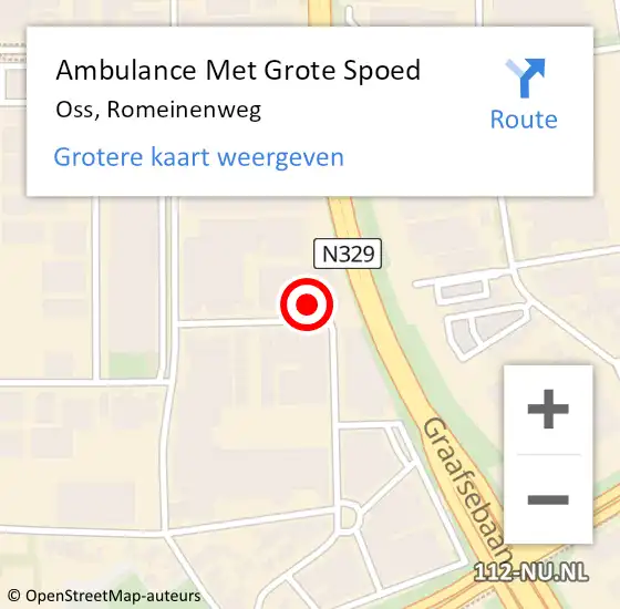 Locatie op kaart van de 112 melding: Ambulance Met Grote Spoed Naar Oss, Romeinenweg op 20 februari 2018 07:29