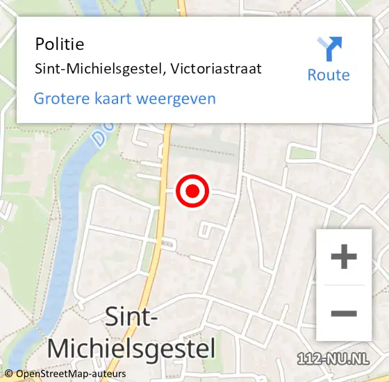 Locatie op kaart van de 112 melding: Politie Sint-Michielsgestel, Victoriastraat op 20 februari 2018 07:35