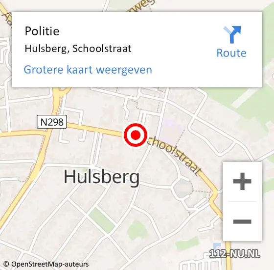 Locatie op kaart van de 112 melding: Politie Hulsberg, Schoolstraat op 20 februari 2018 07:37
