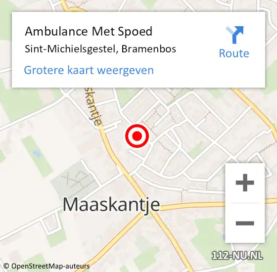 Locatie op kaart van de 112 melding: Ambulance Met Spoed Naar Sint-Michielsgestel, Bramenbos op 20 februari 2018 08:00