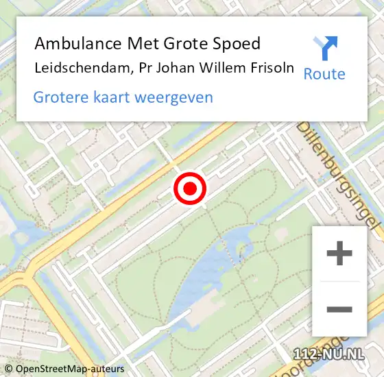 Locatie op kaart van de 112 melding: Ambulance Met Grote Spoed Naar Leidschendam, Pr Johan Willem Frisoln op 20 februari 2018 09:40
