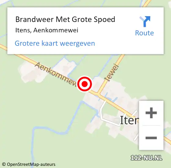 Locatie op kaart van de 112 melding: Brandweer Met Grote Spoed Naar Itens, Aenkommewei op 20 februari 2018 10:47