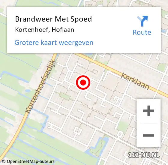 Locatie op kaart van de 112 melding: Brandweer Met Spoed Naar Kortenhoef, Hoflaan op 20 februari 2018 11:50