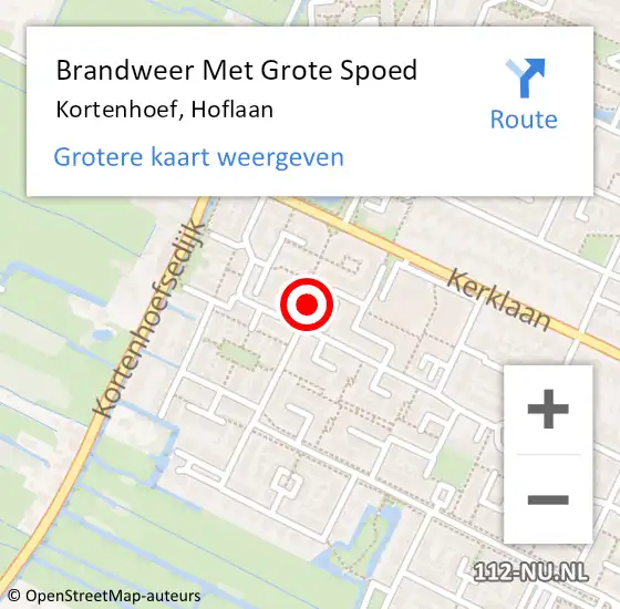 Locatie op kaart van de 112 melding: Brandweer Met Grote Spoed Naar Kortenhoef, Hoflaan op 20 februari 2018 11:51