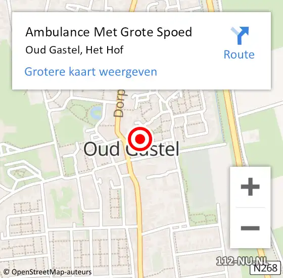 Locatie op kaart van de 112 melding: Ambulance Met Grote Spoed Naar Oud Gastel, Het Hof op 20 februari 2018 12:32