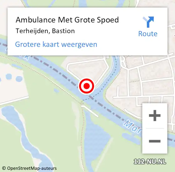 Locatie op kaart van de 112 melding: Ambulance Met Grote Spoed Naar Terheijden, Bastion op 20 februari 2018 13:12