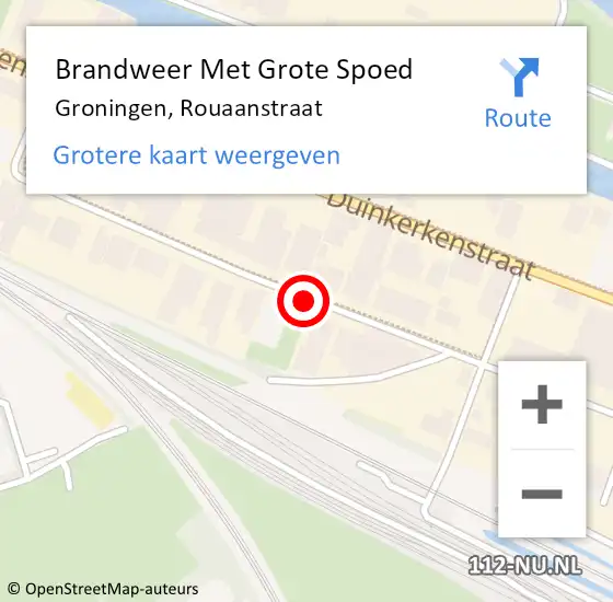 Locatie op kaart van de 112 melding: Brandweer Met Grote Spoed Naar Groningen, Rouaanstraat op 20 februari 2018 13:52