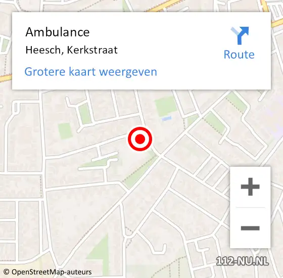 Locatie op kaart van de 112 melding: Ambulance Heesch, Kerkstraat op 20 februari 2018 14:25