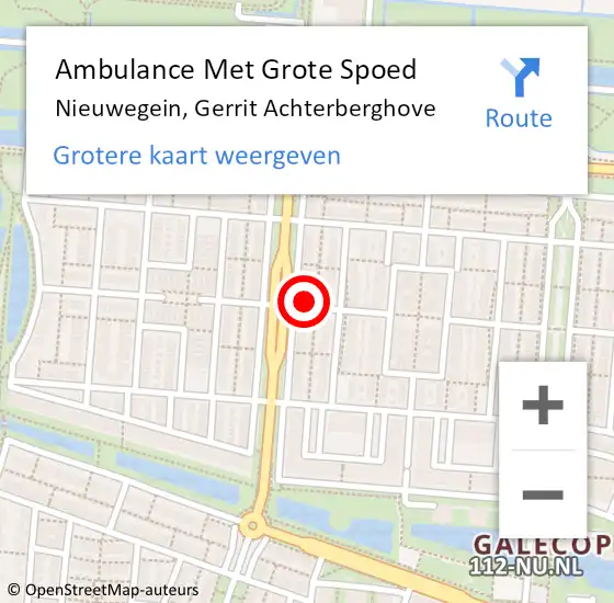 Locatie op kaart van de 112 melding: Ambulance Met Grote Spoed Naar Nieuwegein, Gerrit Achterberghove op 16 februari 2014 22:03