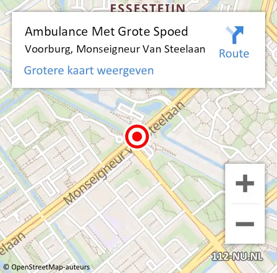 Locatie op kaart van de 112 melding: Ambulance Met Grote Spoed Naar Voorburg, Mgr. van Steelaan op 20 februari 2018 16:37
