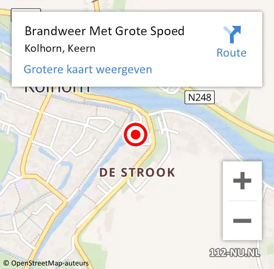 Locatie op kaart van de 112 melding: Brandweer Met Grote Spoed Naar Kolhorn, Keern op 20 februari 2018 17:20