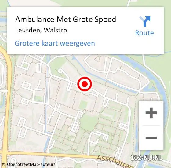 Locatie op kaart van de 112 melding: Ambulance Met Grote Spoed Naar Leusden, Walstro op 20 februari 2018 17:50