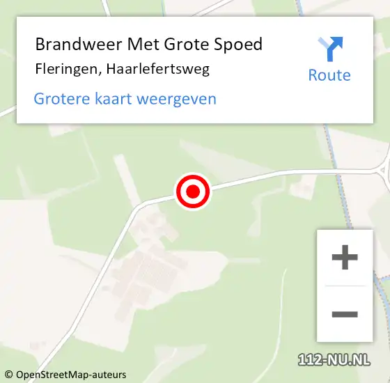 Locatie op kaart van de 112 melding: Brandweer Met Grote Spoed Naar Fleringen, Haarlefertsweg op 20 februari 2018 18:07