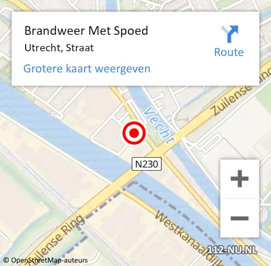 Locatie op kaart van de 112 melding: Brandweer Met Spoed Naar Utrecht, Straat op 20 februari 2018 18:24