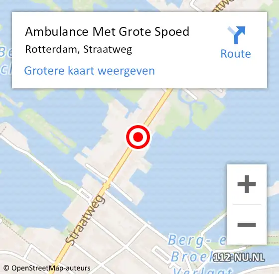 Locatie op kaart van de 112 melding: Ambulance Met Grote Spoed Naar Rotterdam, Straatweg op 20 februari 2018 18:24