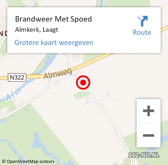 Locatie op kaart van de 112 melding: Brandweer Met Spoed Naar Almkerk, Laagt op 16 februari 2014 22:48