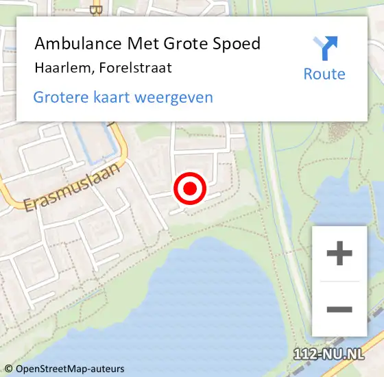 Locatie op kaart van de 112 melding: Ambulance Met Grote Spoed Naar Haarlem, Forelstraat op 20 februari 2018 19:42