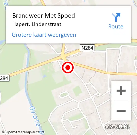 Locatie op kaart van de 112 melding: Brandweer Met Spoed Naar Hapert, Lindenstraat op 20 februari 2018 20:06