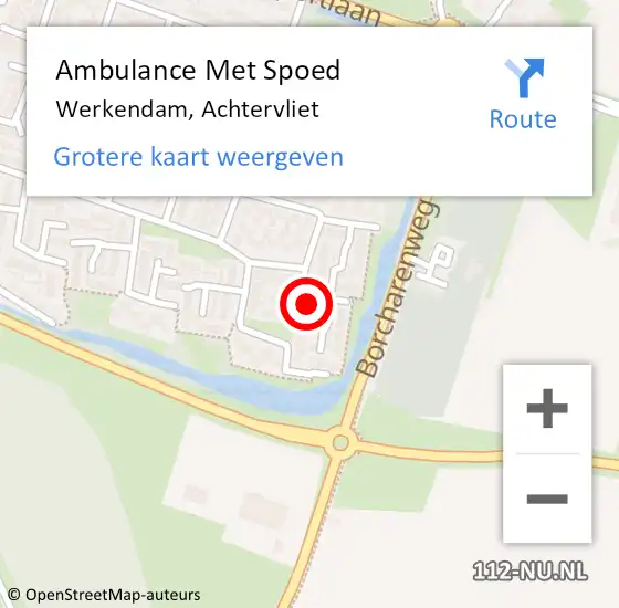 Locatie op kaart van de 112 melding: Ambulance Met Spoed Naar Werkendam, Achtervliet op 20 februari 2018 20:17