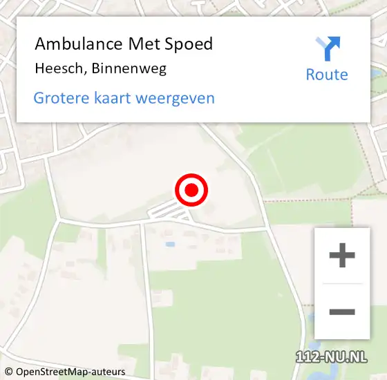 Locatie op kaart van de 112 melding: Ambulance Met Spoed Naar Heesch, Binnenweg op 20 februari 2018 22:17