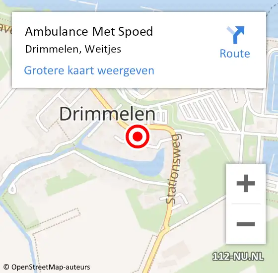 Locatie op kaart van de 112 melding: Ambulance Met Spoed Naar Drimmelen, Weitjes op 20 februari 2018 22:42