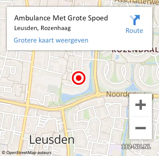 Locatie op kaart van de 112 melding: Ambulance Met Grote Spoed Naar Leusden, Rozenhaag op 21 februari 2018 00:09