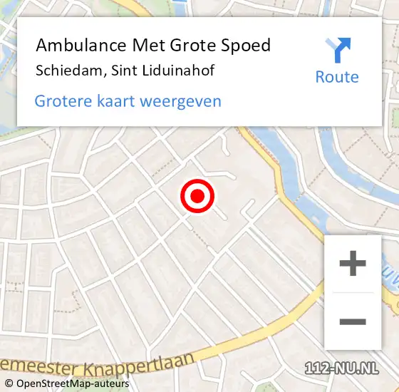 Locatie op kaart van de 112 melding: Ambulance Met Grote Spoed Naar Schiedam, Sint Liduinahof op 21 februari 2018 01:28